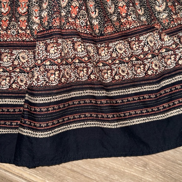 Boho chic Etam Tiered Mini Skirt multi floral pattern size Large - Picture 4 of 8